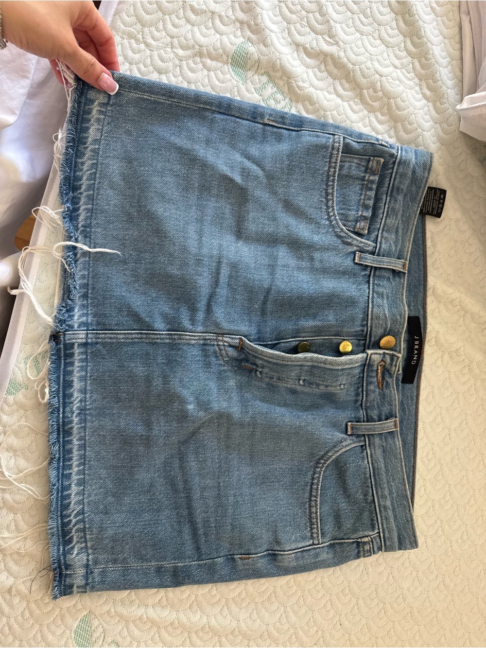 J Brand Mini Skirt with Triple Button Fly